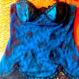 Fredericks Vtg Teddy lingerie bustier Lace